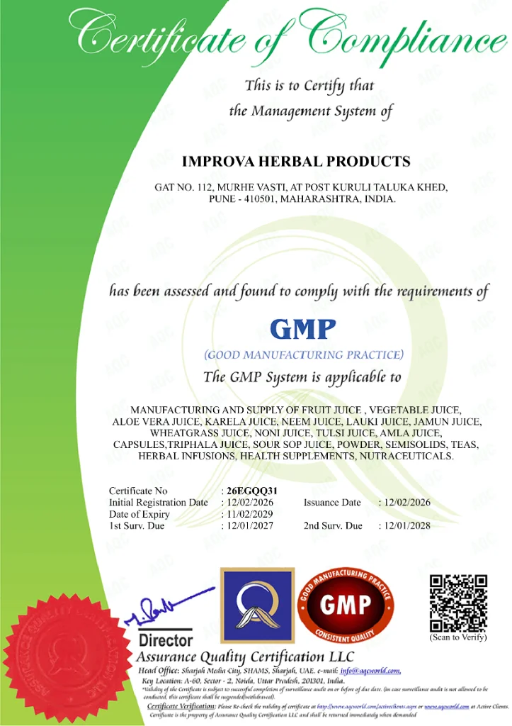GMP Certificate of Compliance - Good Manufacturing Practice