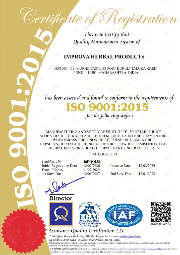 ISO 9001:2015 Quality Management System Certificate