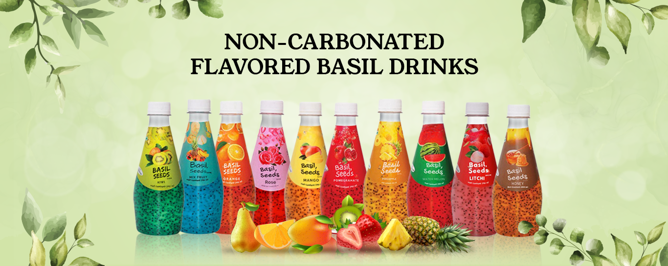 non carbonated flavored basil drinks banner